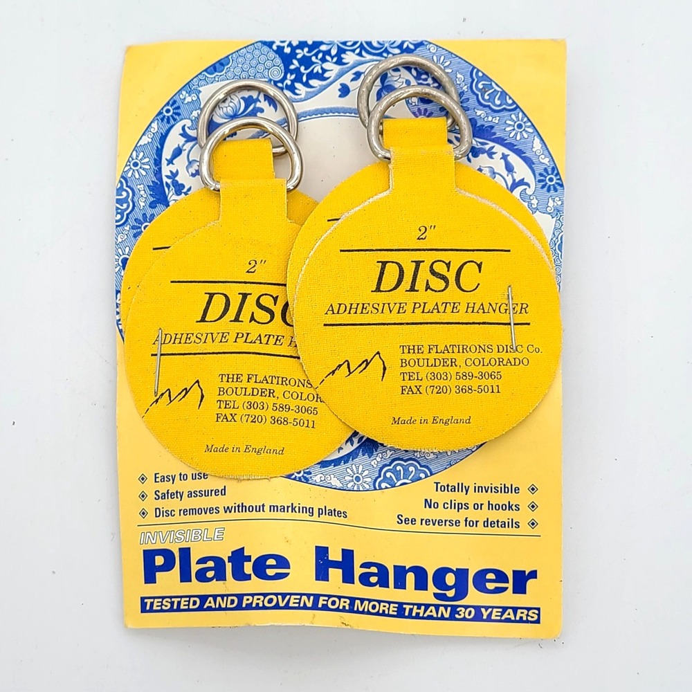 2" NEW 4 Flatirons Disc Invisible Plate Hangers 2 inch - Made in England